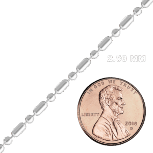 Bulk / Spooled Alternating Cylinder / Round Bead Chain in Sterling Silver (1.20 mm