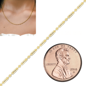 Bulk / Spooled Alternating Bead Chain in 14K Yellow Gold (1.30 mm) - 14K Yellow Gold / 1.30 mm