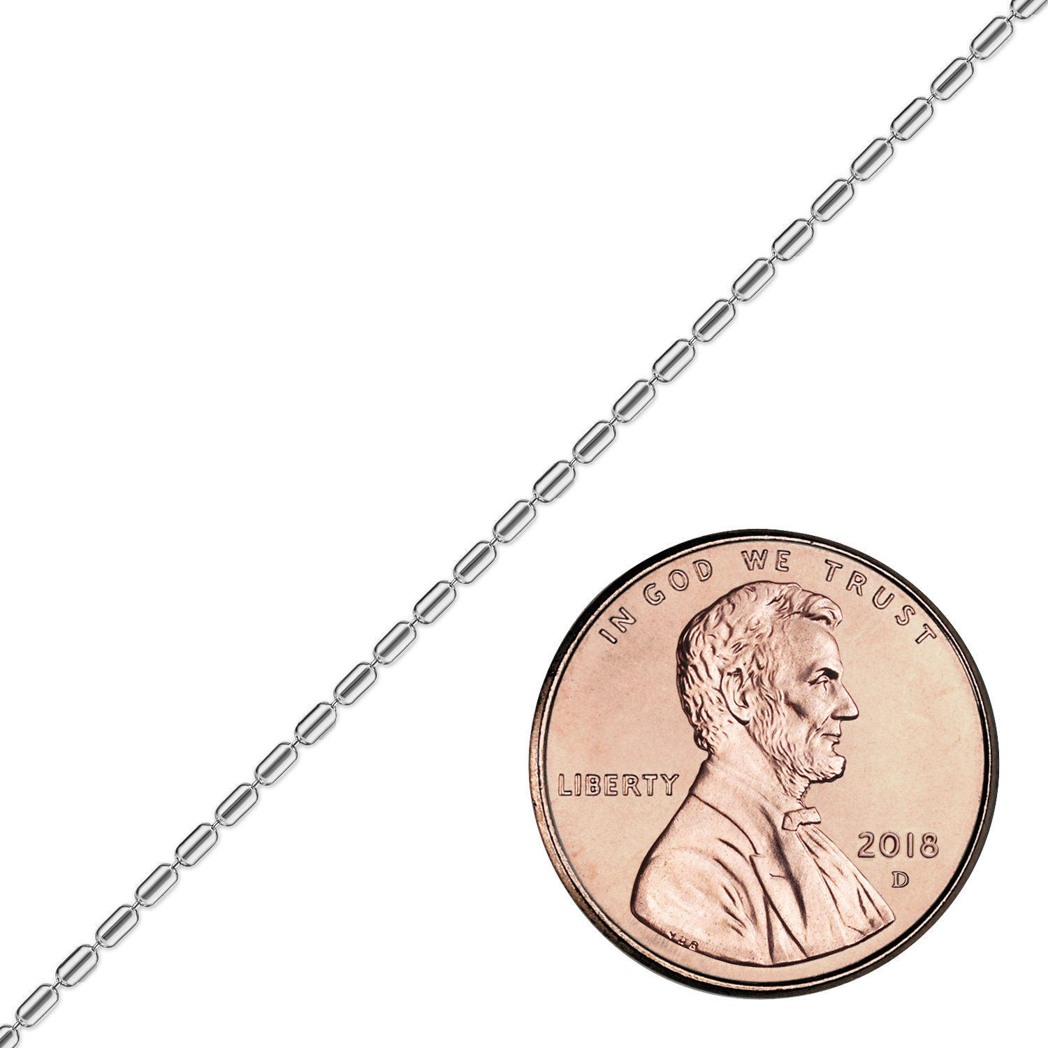Bulk / Spooled Cylinder Bead Chain in Sterling Silver (1.10 mm) - Sterling Silver / 1.10 mm