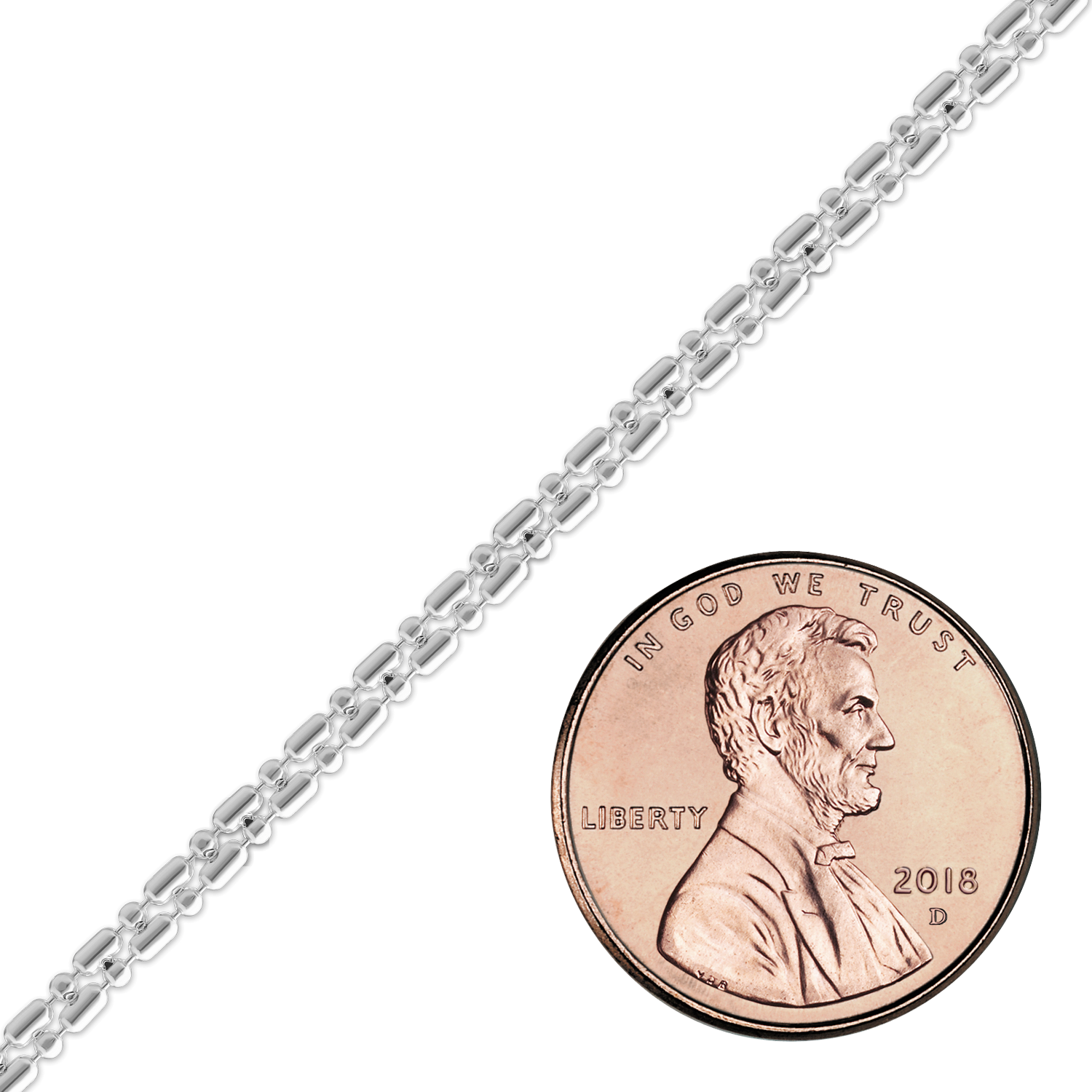 Bulk / Spooled Cylinder Bead Chain in Sterling Silver