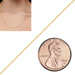 Bulk / Spooled Round Bead Chain in 14K & 18K Yellow Gold