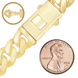 Finished Handmade Semi-Solid Cuban Curb Necklace in 14K Yellow Gold