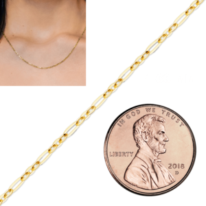 Bulk / Spooled Diamond Cut Cable Figaro Chain in 14K Yellow Gold