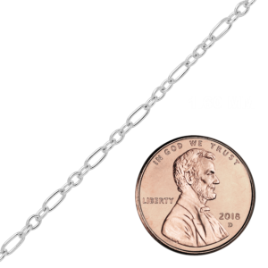 Bulk / Spooled Round Figaro Cable Chain in Sterling Silver
