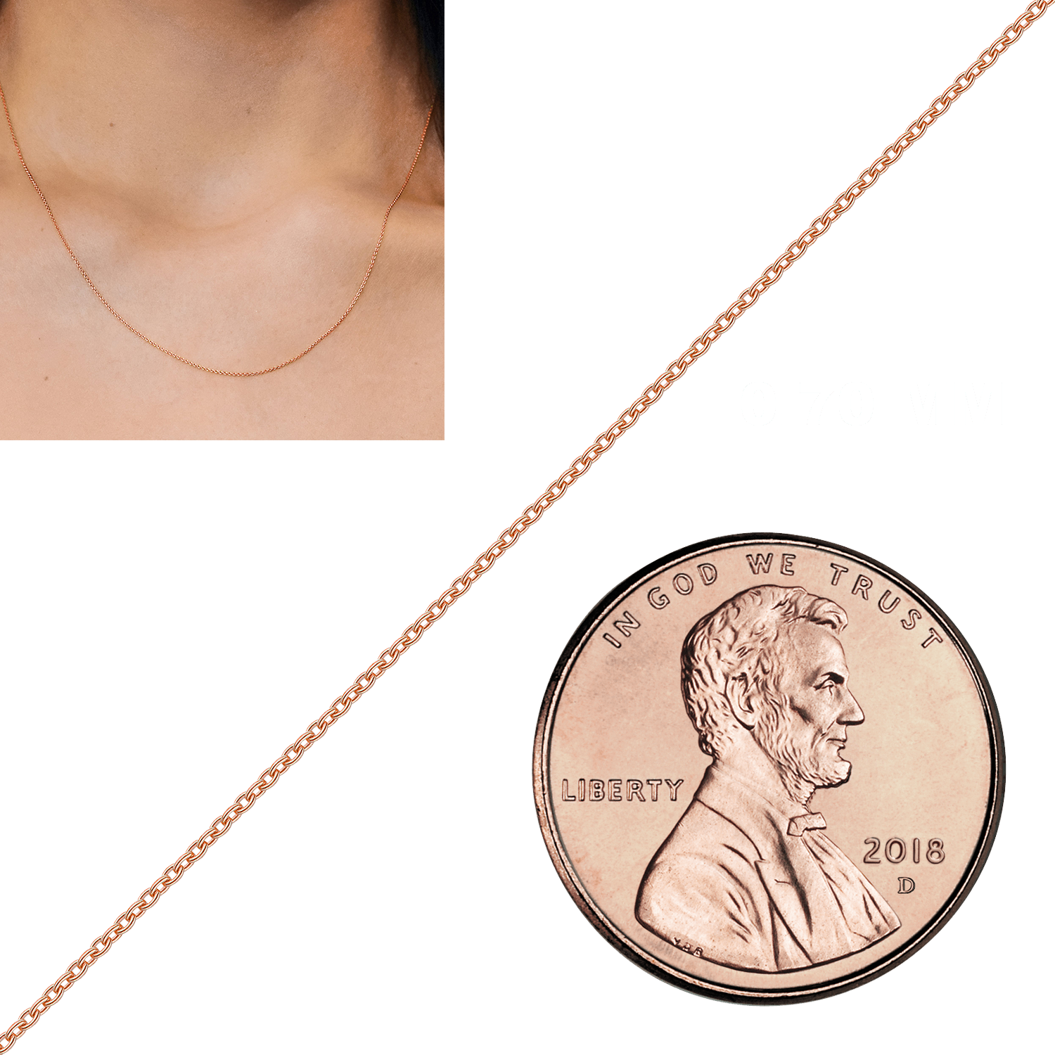 Bulk / Spooled Heavy Round Cable Chain in 14K & 18K Pink Gold