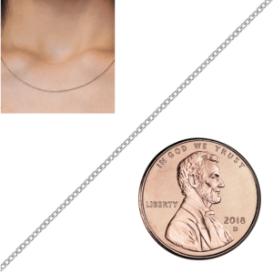 Bulk / Spooled Medium Round Cable Chain in 14K White Gold