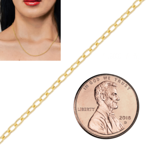 Bulk / Spooled Textured Cable Chain in 14K Yellow Gold