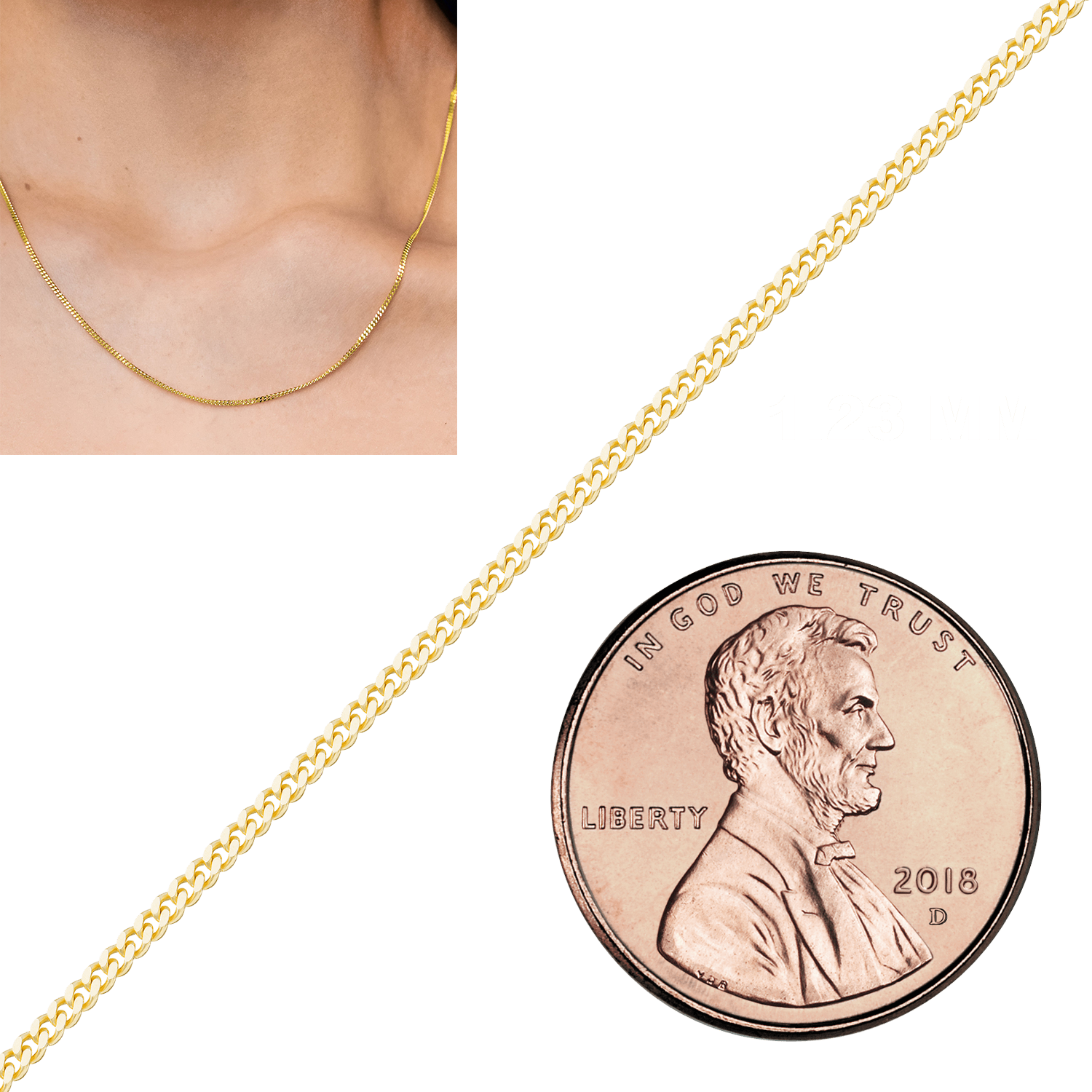 Bulk / Spooled Classic Curb Chain in 14K & 18K Yellow Gold