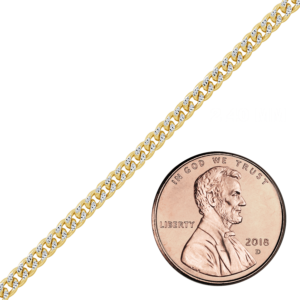 Bulk / Spooled Classic Curb Chain in 14K Two Tone Gold