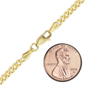 Finished Curb Necklace in 10K Yellow Gold (Cuban)