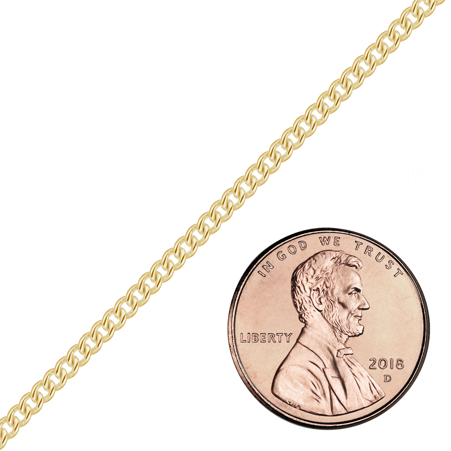 Bulk / Spooled Medium Round Curb Chain in 14K Yellow Gold