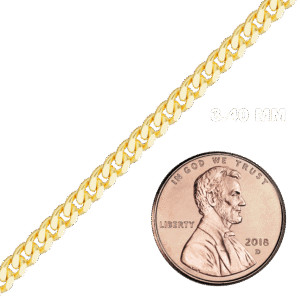 Bulk / Spooled Curb Chain in 10K Yellow Gold (Cuban)