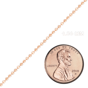 Bulk / Spooled Diamond Cut Round Bead Chain in 14K Pink Gold (1.50 mm) - 14K Pink Gold / 1.50 mm