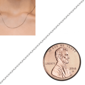 Bulk / Spooled Elongated Diamond Cut Cable Chain in 14K & 18K White Gold
