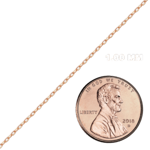 Bulk / Spooled Elongated Diamond Cut Cable Chain in 14K Pink Gold