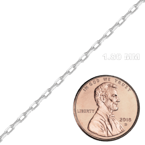 Bulk / Spooled Elongated Diamond Cut Cable Chain in Sterling Silver