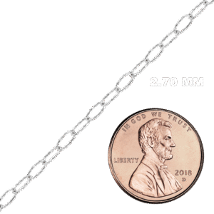 Bulk / Spooled Elongated Textured Cable Chain in Sterling Silver