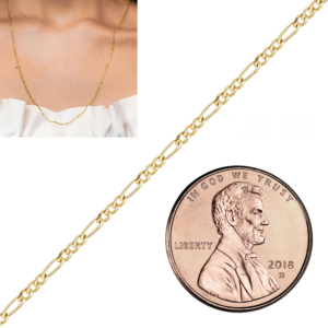 Bulk / Spooled Classic Figaro Chain in 10K Yellow Gold