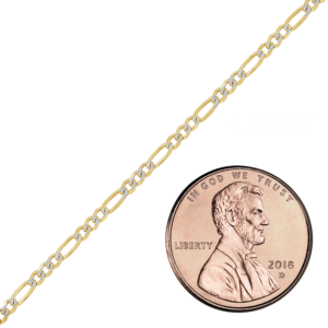 Bulk / Spooled Classic Figaro Chain in 14K Two Tone Gold