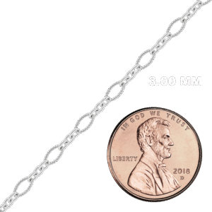 Bulk / Spooled Figaro Baroque Twist Cable Chain in Sterling Silver