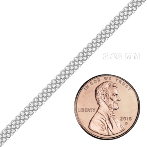 Bulk / Spooled Flat Bizmark Chain in Sterling Silver