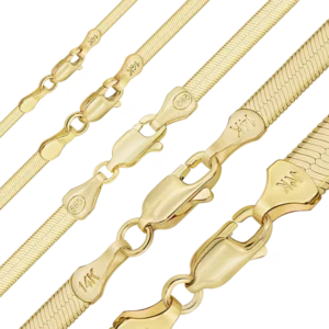 FINISHED HERRINGBONE NECKLACE IN 14K YELLOW GOLD