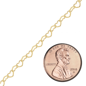 Bulk / Spooled Classic Heart Chain in 14K Gold-Filled