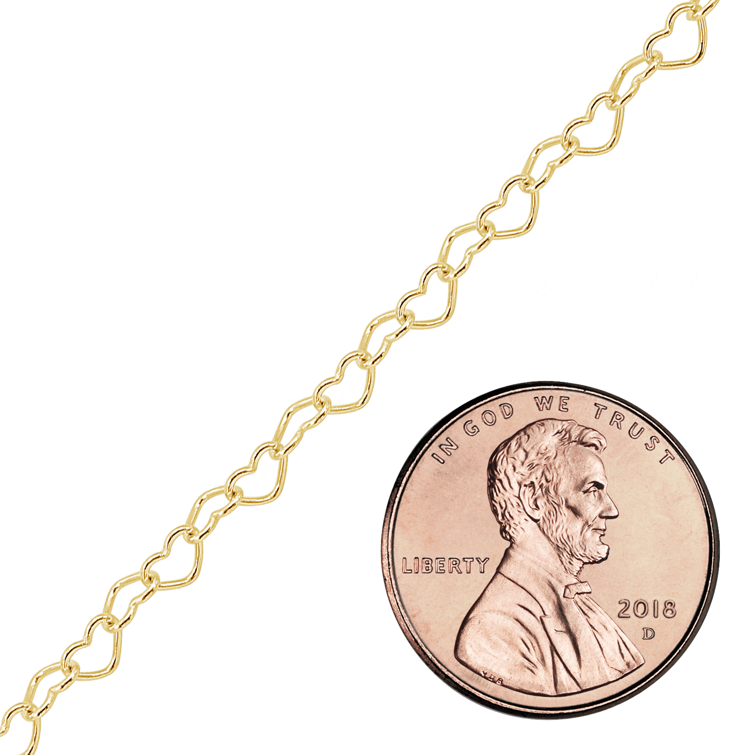 Bulk / Spooled Classic Heart Chain in 14K Gold-Filled