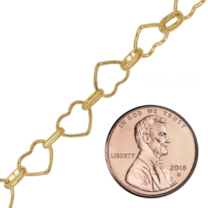 Bulk / Spooled Alternating Heart Chain in 14K Gold-Filled (5.70 mm - 7.60 mm)