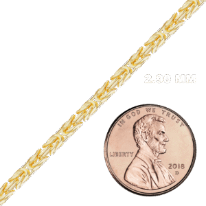 Bulk / Spooled Handmade Byzantine Chain in 14K Yellow Gold (2.90 mm) - 14K Yellow Gold / 2.90 mm