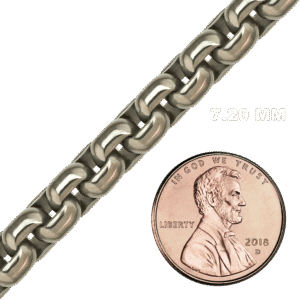 Bulk / Spooled Elongated (Inka) Box Chain in Titanium (7.20 mm) - Titanium / 7.20 mm