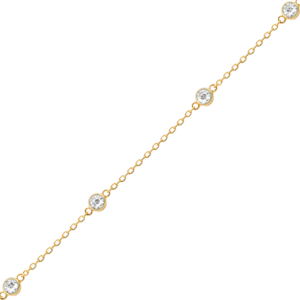 Bulk / Spooled Diamond by the Yard Cable Chain in 14K Yellow Gold (Diamond Bezel: Every 1.5")