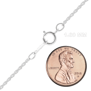 Finished Machine Rope Necklace in Sterling Silver