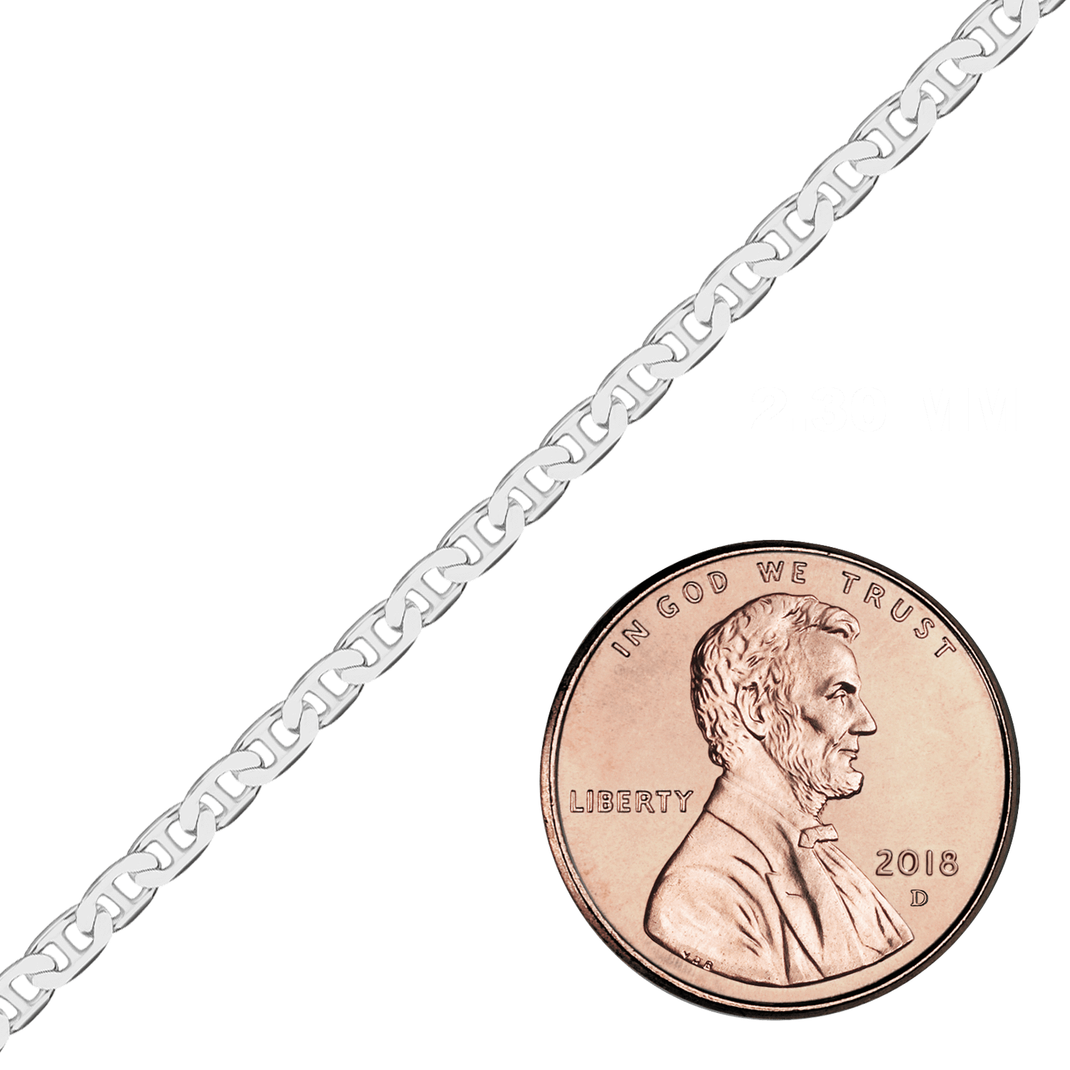 Bulk / Spooled Mariner Curb Chain in Sterling Silver