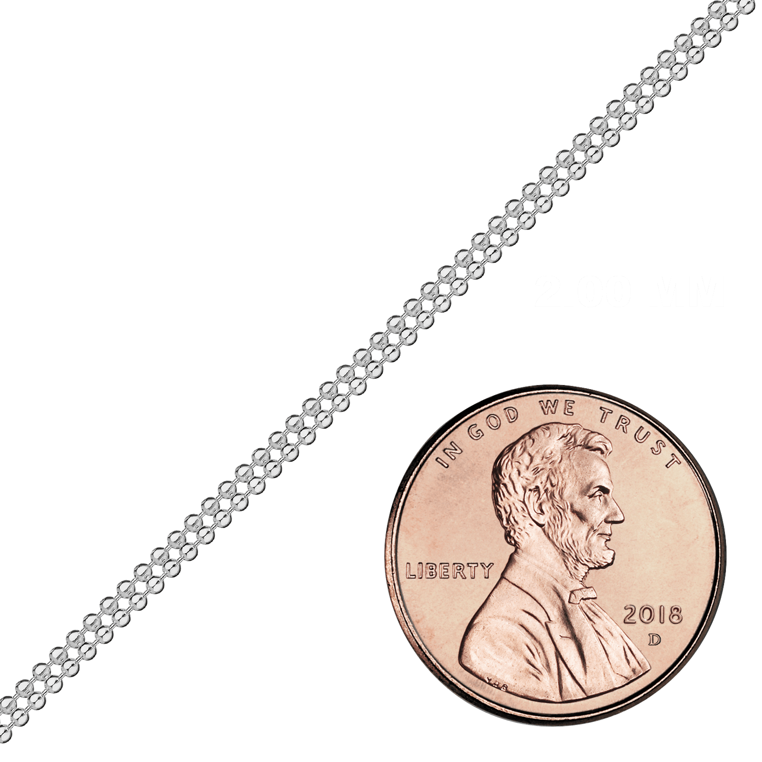 Bulk / Spooled Multi-Row Bead Chain in Sterling Silver