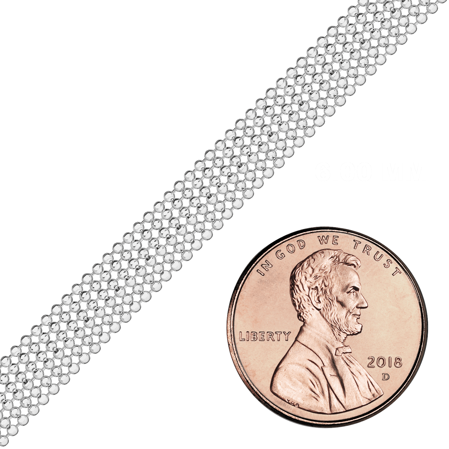 Bulk / Spooled Multi-Row Bead Chain in Sterling Silver