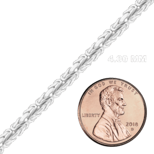 Bulk / Spooled Oval Byzantine Handmade Chain in Sterling Silver