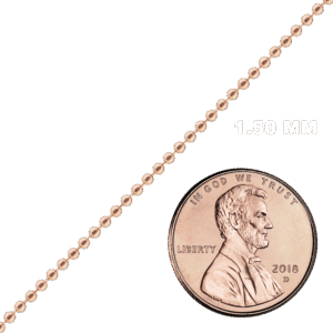 Bulk / Spooled Round Bead Chain in 14K & 18K Pink Gold