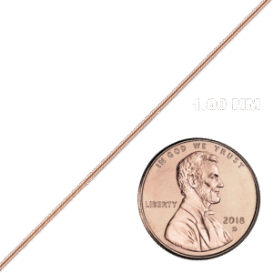 Bulk / Spooled Round Snake Chain in 14K Pink Gold (1.00 mm) - 14K Pink Gold / 1.00 mm