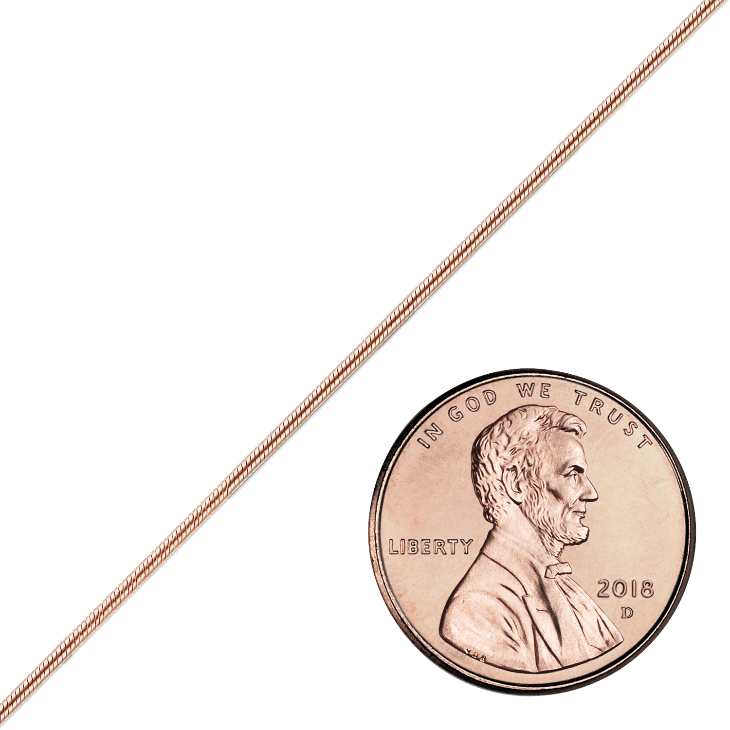 Bulk / Spooled Round Snake Chain in 14K Pink Gold (1.00 mm) - 14K Pink Gold / 1.00 mm