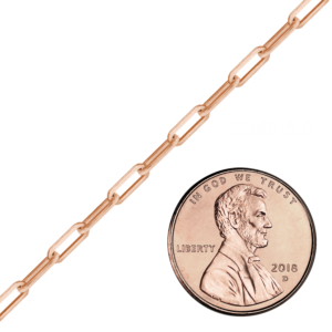 Bulk / Spooled Paperclip Cable Chain in 14K Pink Gold