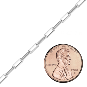 Bulk / Spooled Paperclip Cable Chain in 14K White Gold