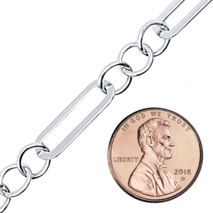 Bulk / Spooled Alternating Paperclip Cable in Sterling Silver