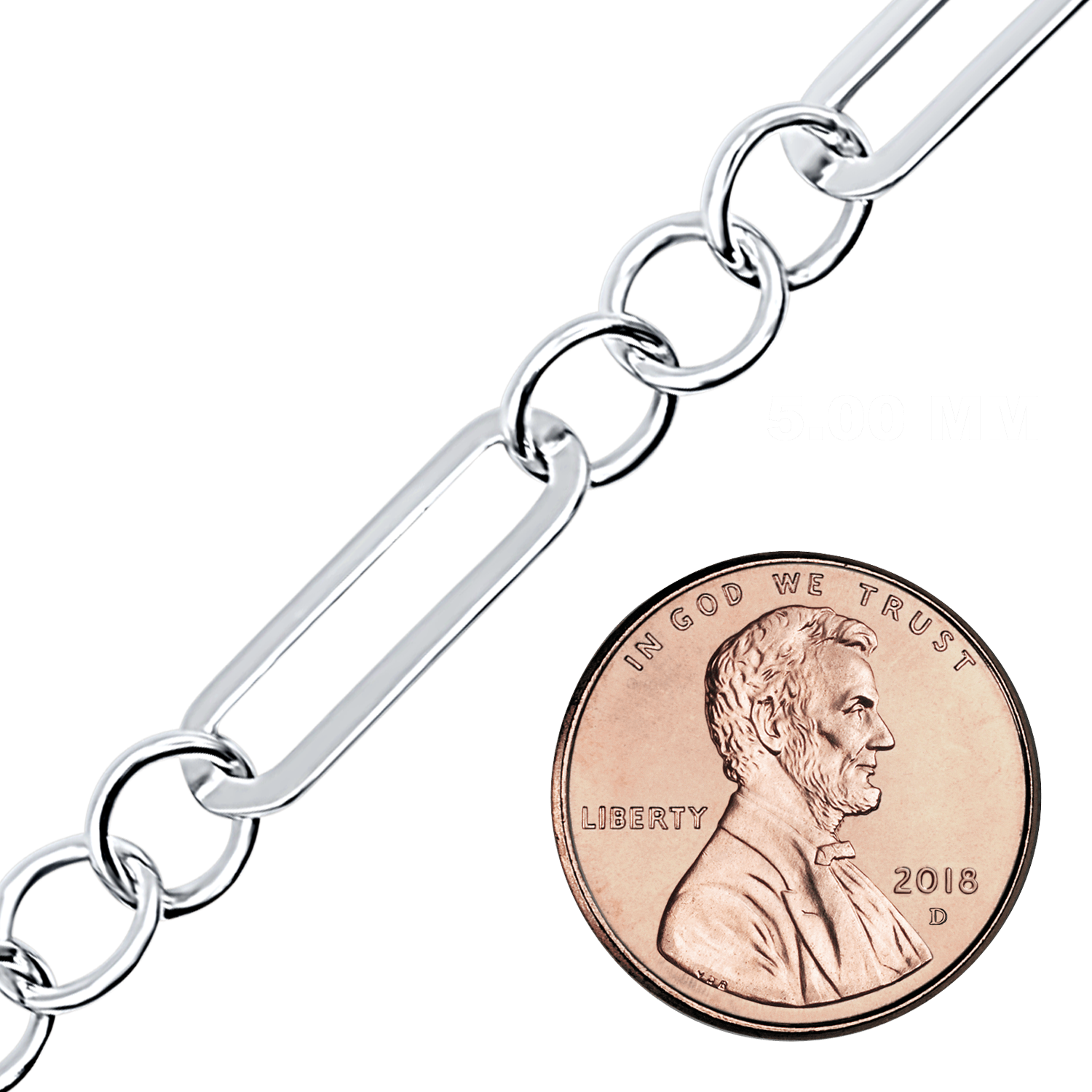 Bulk / Spooled Alternating Paperclip Cable in Sterling Silver