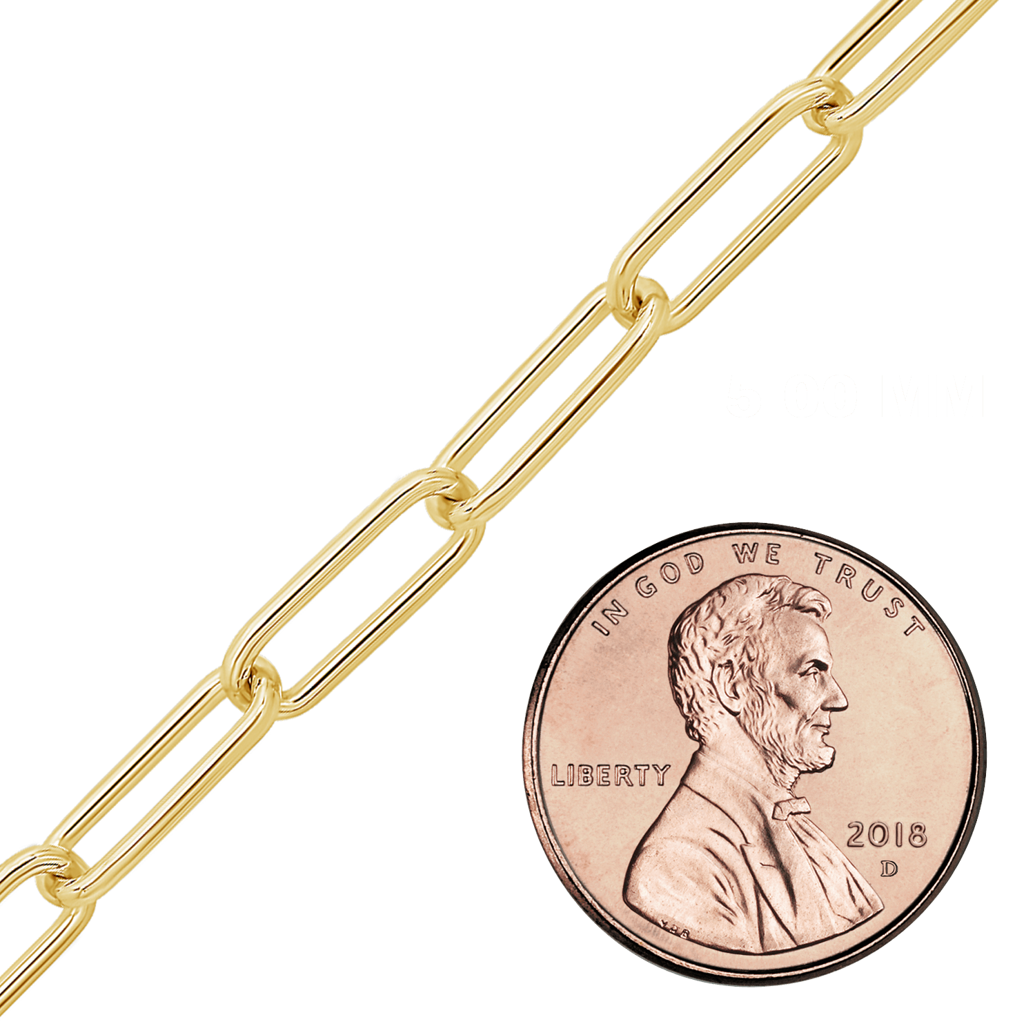 Bulk / Spooled Heavy Round Paperclip Chain in 14K Gold-Filled