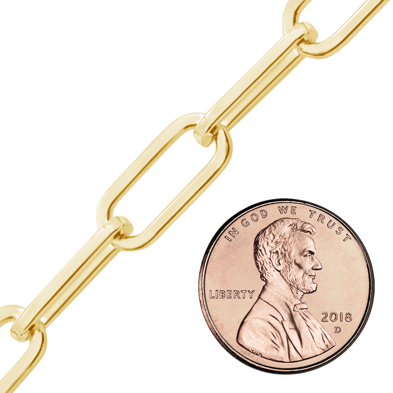 Bulk / Spooled Heavy Square Paperclip Chain in 14K Gold-Filled (9.00 mm) - Gold-Filled / 9.00 mm