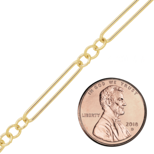 Bulk / Spooled Alternating Light Paperclip & Cable Chain in 14K Gold-Filled (4.00 mm) - Gold-Filled / 4.00 mm