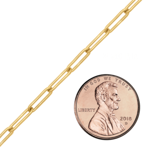 Bulk / Spooled Round Paperclip Cable Chain in 14K Yellow Gold