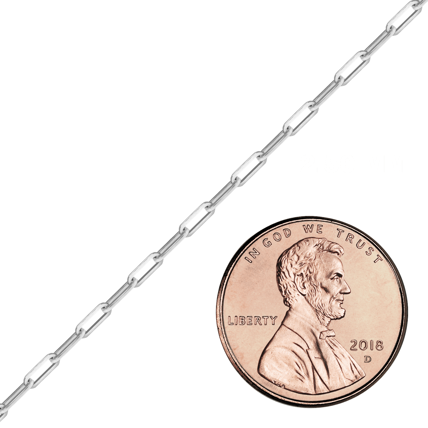 Bulk / Spooled Paperclip Round Cable Chain in Sterling Silver