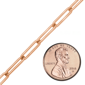 Bulk / Spooled Paperclip Cable Chain in 14K Pink Gold-Filled (4.00 mm) - Pink Gold-Filled / 4.00 mm